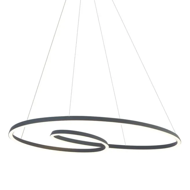 QAZQA Skandinavische Hängelampe schwarz 110cm inkl. LED 3-Stufen-Dimmbar - Circuit