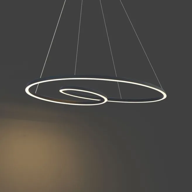 QAZQA Skandinavische Hängelampe schwarz 110cm inkl. LED 3-Stufen-Dimmbar - Circuit