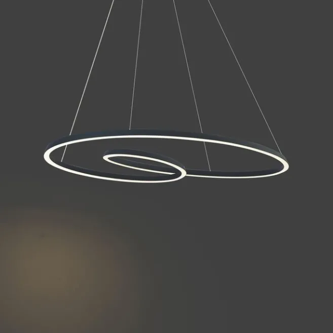 QAZQA Skandinavische Hängelampe schwarz 110cm inkl. LED 3-Stufen-Dimmbar - Circuit