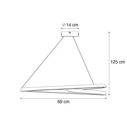 QAZQA Skandinavische Hängelampe schwarz 72cm inkl. LED 3-Stufen-Dimmbar - Circuit