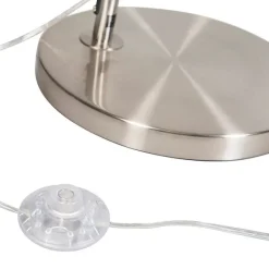 QAZQA Smart Bogenlampe Stahlschirm grau inkl. WiFi A60 - Arc Basic