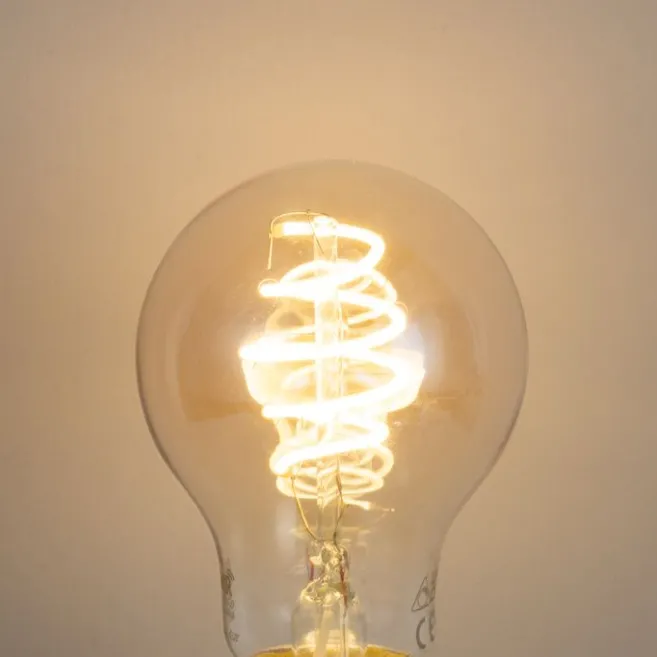 QAZQA Smart Ceiling Lamp Black with Amber Glass incl. Wifi A60 - Bizle