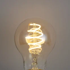 QAZQA Smart Ceiling Lamp Black with Amber Glass incl. Wifi A60 - Bizle