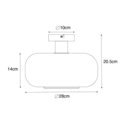 QAZQA Smart Ceiling Lamp Black with Amber Glass incl. Wifi A60 - Bizle