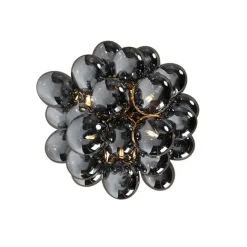 QAZQA Smart Deckenleuchte schwarz mit Rauchglas inkl. 6 Wifi G9 - Uvas