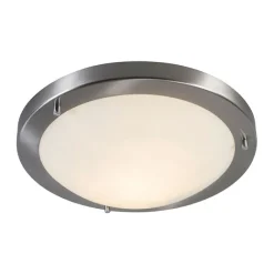 QAZQA Smart Deckenleuchte Stahl 31 cm inkl. WiFi A60 IP44 - Yuma