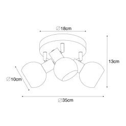 QAZQA Smart Deckenstrahler Gold mit rosafarbenem Glas inkl. 3 Wifi P45 - Vidro