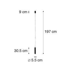 QAZQA Smart Design Hängelampe schwarz inkl. WiFi GU10 Lichtquelle - Tuba Small