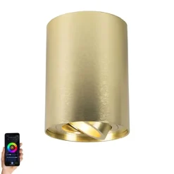 QAZQA Smart Design Spot Gold inkl. GU10 WiFi Lichtquelle - Rondoo Up