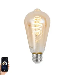 LUUMR Smart Dimmbare LED-Glühbirne E27 ST64 Bernstein 4,9 W 320 lm 2500 K