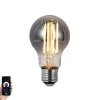 LUUMR Smart Dimmbare LED-Glühbirne E27 A60 Rauchglas 4,9 W 150 lm 1800 K