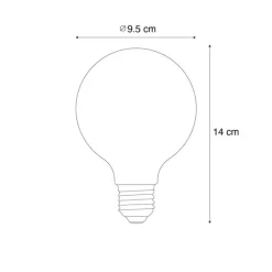 LUUMR Smart Dimmbare LED-Glühbirne E27 G95 Rauchglas 4,9W 150lm 1800K