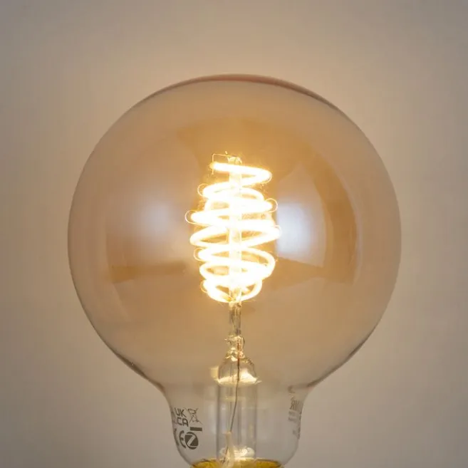 LUUMR Smart E27 Dimmbar LED Glühbirne G95 Bernstein 4,9W 320lm 2500K