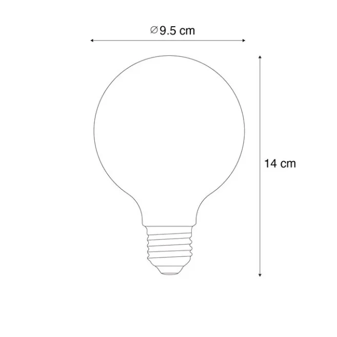LUUMR Smart E27 Dimmbar LED Glühbirne G95 Bernstein 4,9W 320lm 2500K