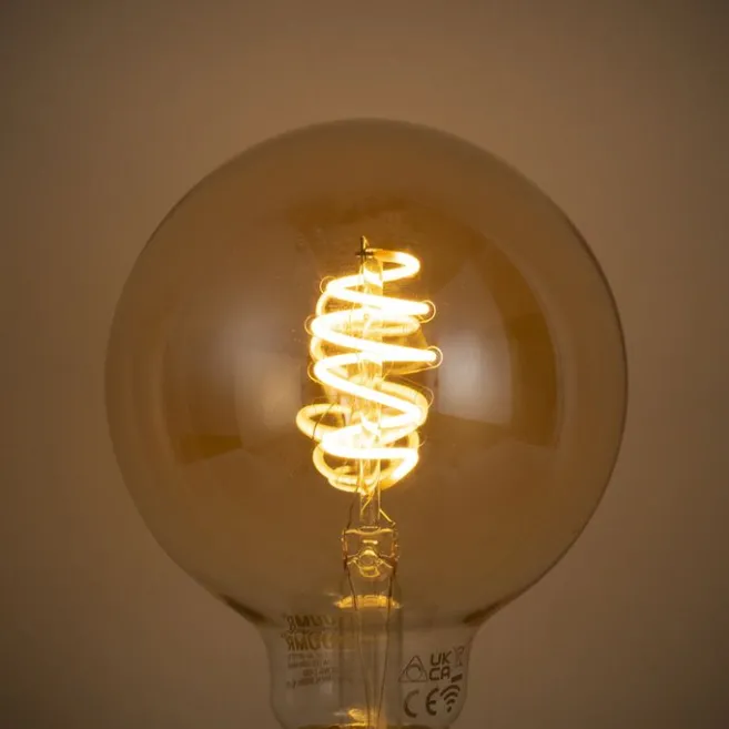 LUUMR Smart E27 Dimmbar LED Glühbirne G95 Bernstein 4,9W 320lm 2500K