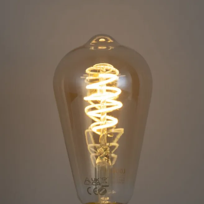 LUUMR Smart E27 Dimmbar LED Glühbirne ST64 Bernstein 4,9W 320lm 2500K