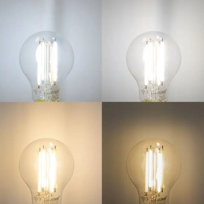 LUUMR Smart E27 Dimmbare LED-Glühbirnen A60 Klar 7W 806lm 2700-6500K