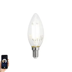 LUUMR Smart E14 LED Glühbirnen C35 Klar 4,2W 470lm 2700-6500K