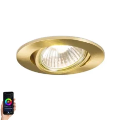 QAZQA Smart Einbau Spot Gold kippbar inkl. Wifi GU10 - Cisco