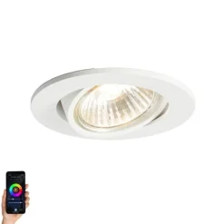 QAZQA Smart Einbau Spot weiß kippbar inkl. WiFi GU10 - Cisco