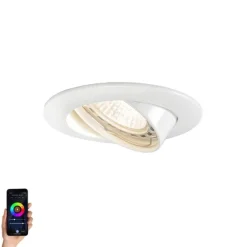 QAZQA Smart Einbau Spot weiß kippbar inkl. Wifi GU10 - Edu