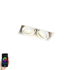 QAZQA Smart Einbau Spot weiß trimless inkl. 2 WiFi GU10 - Oneon 2