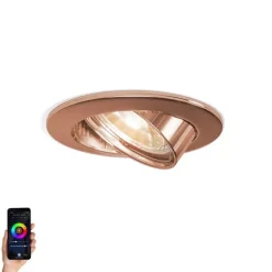 QAZQA Smart Einbaukupfer kippbar inkl. Wifi GU10 - Edu