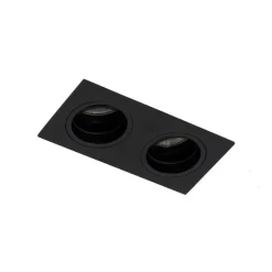 QAZQA Smart Einbauspot schwarz rechteckig verstellbar inkl. 2 WiFi GU10 - Chuck