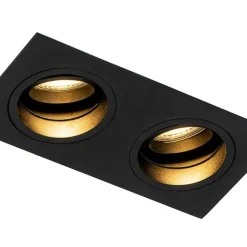 QAZQA Smart Einbauspot schwarz rechteckig verstellbar inkl. 2 WiFi GU10 - Chuck