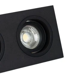 QAZQA Smart Einbauspot schwarz rechteckig verstellbar inkl. 2 WiFi GU10 - Chuck