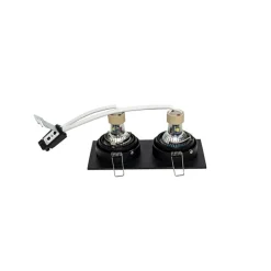 QAZQA Smart Einbauspot schwarz rechteckig verstellbar inkl. 2 WiFi GU10 - Chuck