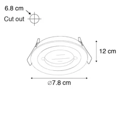 QAZQA Smart Einbaustrahler Stahl rund IP44 inkl. Wifi GU10 - Xena