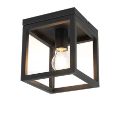 QAZQA Smart Industrie Deckenleuchte schwarz inkl. WiFi A60 - Käfig 1