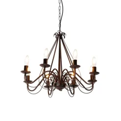 QAZQA Smart Kronleuchter Rostbraun 8 Lichter inkl. Wifi B35 - Giuseppe