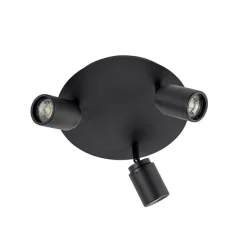 QAZQA Smart Modern Spot schwarz inkl. GU10 3-flammig IP44- Ducha