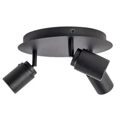 QAZQA Smart Modern Spot schwarz inkl. GU10 3-flammig IP44- Ducha