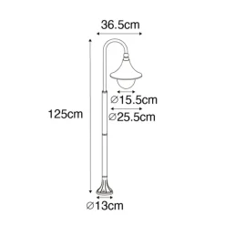 QAZQA Smart Outdoor-Laterne Antikgold 125 cm IP44 inkl. WiFi A60 - Daphne