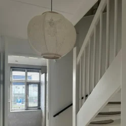 Kinder QAZQA Smart Pendant Lamp Natural Fabric 48 cm Incl. Wifi G95 - Rob