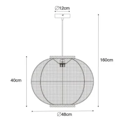 Kinder QAZQA Smart Pendant Lamp Natural Fabric 48 cm Incl. Wifi G95 - Rob