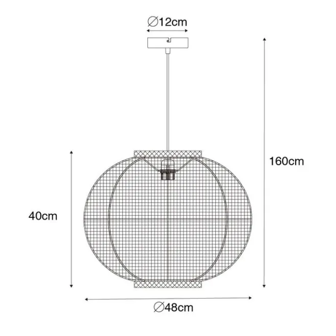 Kinder QAZQA Smart Pendant Lamp Natural Fabric 48 cm Incl. Wifi G95 - Rob