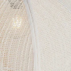 Kinder QAZQA Smart Pendant Lamp Natural Fabric 48 cm Incl. Wifi G95 - Rob