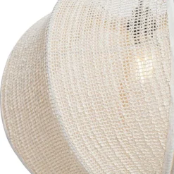 Kinder QAZQA Smart Pendant Lamp Natural Fabric 48 cm Incl. Wifi G95 - Rob