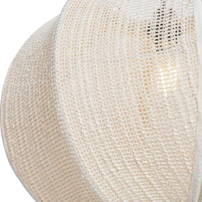 Kinder QAZQA Smart Pendant Lamp Natural Fabric 48 cm Incl. Wifi G95 - Rob