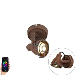 QAZQA Smart Spot rostbraun inkl. WiFi GU10 - Sorra