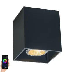 QAZQA Smart Spot schwarz inkl. WiFi GU10 - Qubo