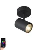 QAZQA Smart Spot schwarz inkl. WiFi GU10 verstellbar - Jeana