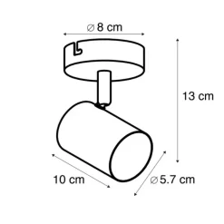 QAZQA Smart Spot schwarz inkl. WiFi GU10 verstellbar - Jeana