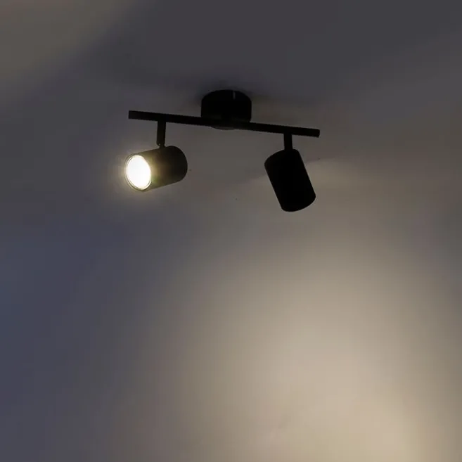 QAZQA Smart Spot schwarz kippbar inkl. 2 WiFi GU10 - Jeana 2