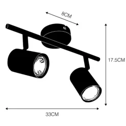 QAZQA Smart Spot schwarz kippbar inkl. 2 WiFi GU10 - Jeana 2
