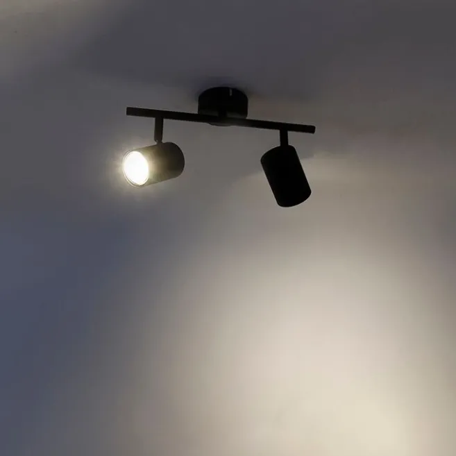 QAZQA Smart Spot schwarz kippbar inkl. 2 WiFi GU10 - Jeana 2